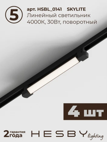 Трековая система в сборе встраиваемая однофазная 220V Hesby Lighting Skylite №1 HSBL_kompl_S001_VI4B4K