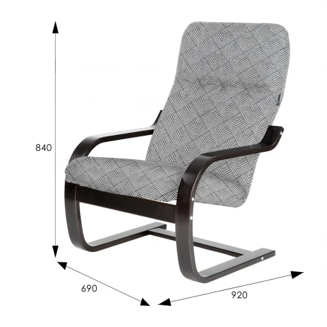 Кресло Сайма ткань лофт 01 серый, каркас венге структура Mebelik 009338