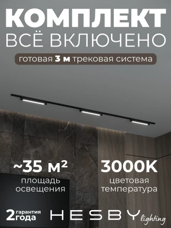Трековая система в сборе встраиваемая однофазная 220V Hesby Lighting №1 однофазная накладная Skylite HSBL_kompl_S001_NI3B3K