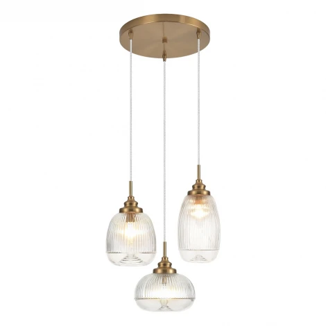 Подвесной светильник Lumion Dea 8439/3 латунь/прозрачный металл/стекло E14 3*40W 220V