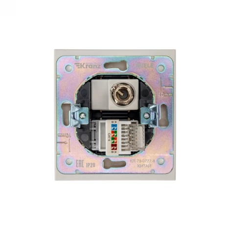 Розетка компьютерная RJ45 кат6 + TV с/у жемчуг Kranz Strong KR-78-0722-4
