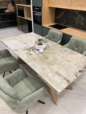 Стол МАНХЭТТЕН 200 цвет ПАНДОРА (PANDORA), керамика / Дуб Галифакс M-City 64722