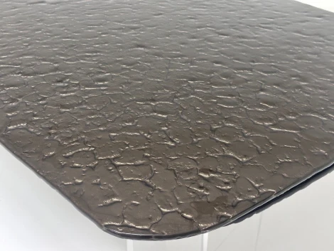 Стол ЛАУРИТЦ (LAURITS) 200 цвет БРОНЗА (GOLDEN), стекло BUBBLE / Прозрачный каркас ®DISAUR M-City 64664