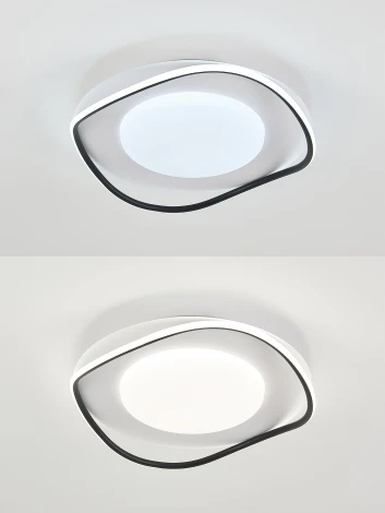 Потолочная люстра светодиодная Natali Kovaltseva INNOVATION STYLE 83141 с пультом ДУ, моб. приложением 120W, бело-чёрный, LED (регулировка яркости, 220V)