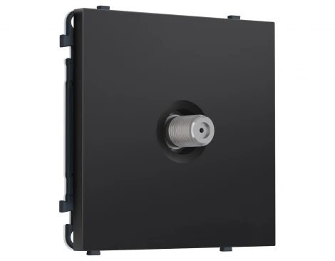 Комплект механизма ТВ-розетки SAT (Черный матовый) Ambrella Volt QUANT PRO MS813050