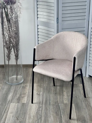 Стул ДИЛЛ, цвет Lana 13 бежевый, ткань / черный каркас M-City 64484