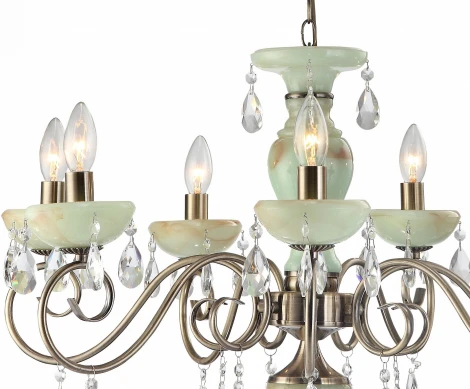 Подвесная люстра Arte Lamp Onyx Green A9592LM-7AB