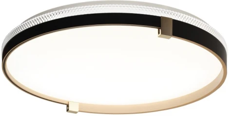 Настенно-потолочный светильник Sonex Olidi Black 7647/EL PALE SN пластик/черный/золотой LED 70Вт 3000-6000К D490 IP43 пульт ДУ (220V, круглые)
