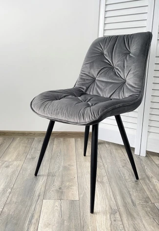 Обеденный стул M-City MONACO UF910-05 DARK GREY, велюр/черный каркас