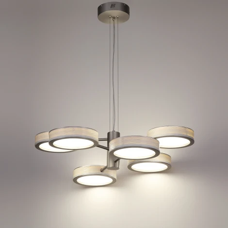 Подвесна люстра светодиодная Odeon Light Riviera 5451/99L белый/никель/металл/керамика/акрил LED 99W 2000К/3000K/4000K