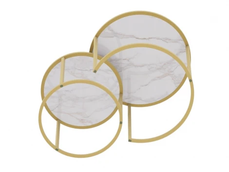 Комплект журнальных столов Слайн Верона керамогранит 40/50 белый глянец 5893171101