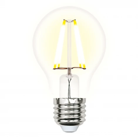 Лампочка светодиодная шар прозрачная E27 7W 3000K Uniel LED-A60-7W/WW/E27/CL/DIM GLA01TR