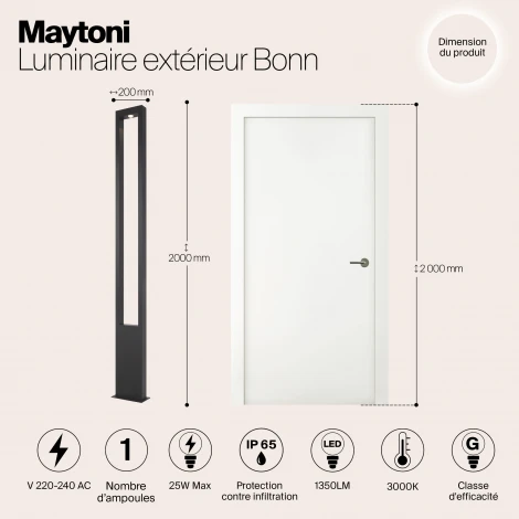 Наземный светильник Maytoni Bonn O425FL-L25GF (LED, 220V, IP65)