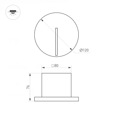 Подсветка для лестниц и ступеней LT-TIE-R120-3W Warm3000 (WH, 25x45 deg, 230V) (Arlight, IP65 Бетон) 050874