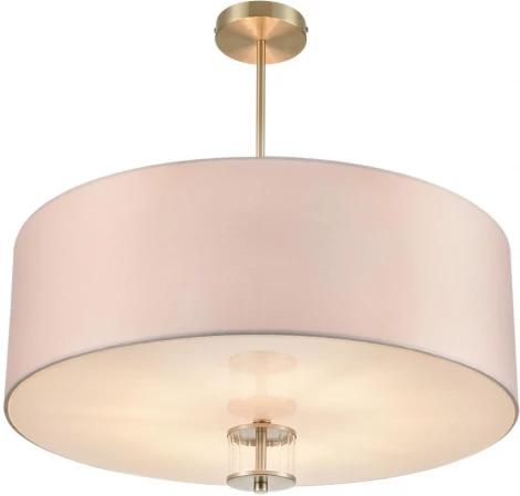 Потолочная люстра на штанге Lumion Damona 8109/7C латунь титаниум/бежевый, металл/текстиль/стекло E14 7*40W 220V (круглые)