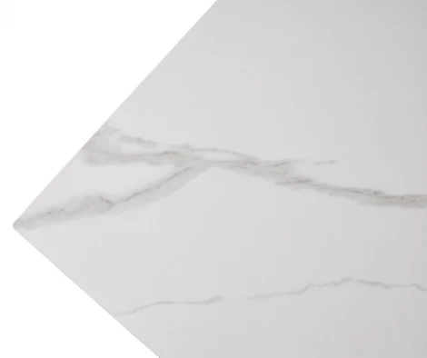 Стол МОРИС-2 140 цвет MATTE БЕЛЫЙ МРАМОР, керамика / Черный каркас M-City 64592