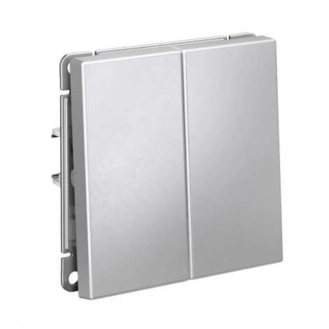 Выключатель двухклавишный (алюминий) Systeme Electric GAL000351