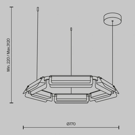 Подвесной светильник Maytoni Flat MOD296PL-L40BC3K (LED, 220V, на тросе)