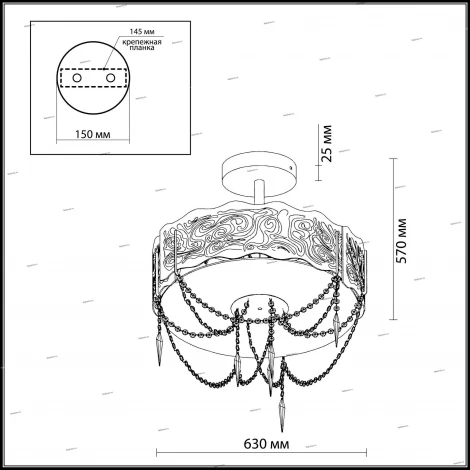 Потолочная люстра Odeon Light Sinti 2243/9C