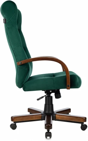 Кресло руководителя Бюрократ T-9928WALNUT Fabric зеленый Italia Green крестов. металл/дерево
