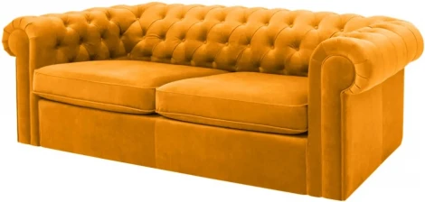 Диван Chesterfield ОГОГО (арт.344552), (Ткань/Желтый)