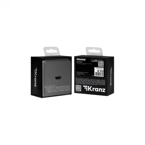 Розетка HDMI с/у титан Kranz Round KR-78-0730-2