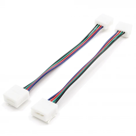 Комплект коннекторов (2 клипсы с проводами)для RGB - светодиодной ленты12В шириной 10мм IP65 Apeyron 09-15