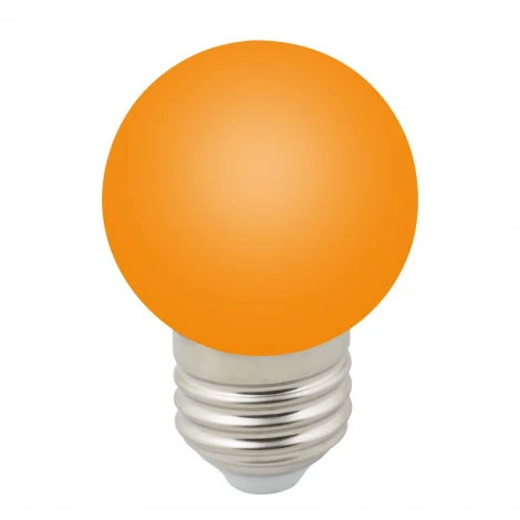 Лампочка светодиодная шар оранжевая E27 1W Volpe LED-G45-1W/ORANGE/E27/FR/С
