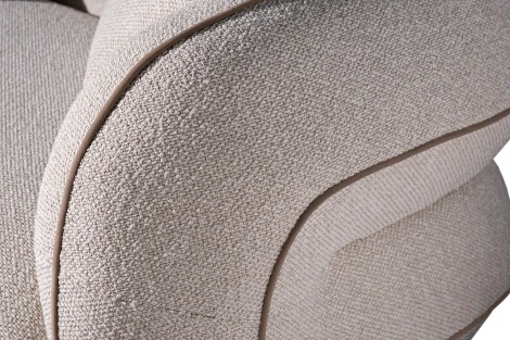 ZW-25003 Диван Амели (Amelia) трехместный букле светлый 253*100*67см с бежевым кантом Garda Decor