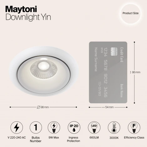 Встраиваемый точечный светильник Maytoni Yin DL031-2-L8W