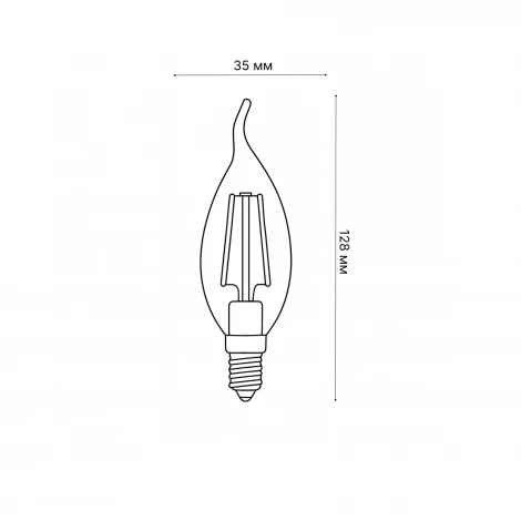Лампочка светодиодная свеча на ветру прозрачная E14 5W 4000K Uniel LED-CW35-5W/NW/E14/CL/DIM GLA01TR