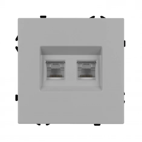 Механизм сдвоенной телефонной розетки SCT-NOBE-MTL2-SFPL-IS (RJ-11, 4C) (Arlight, Никель) 061890