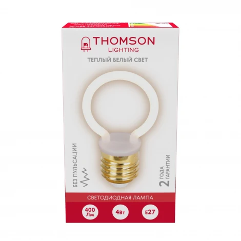 Лампочка светодиодная филаментная белая трубка E27 4W Thomson Deco Globe TH-B2391