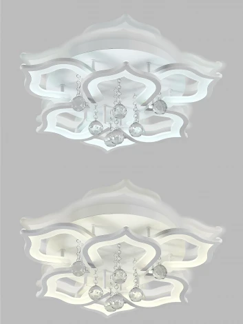 Потолочная люстра ярусная Natali Kovaltseva HIGH-TECH LED LAMPS 82028 (регулировка яркости, 220V, пульт управления, цветы)