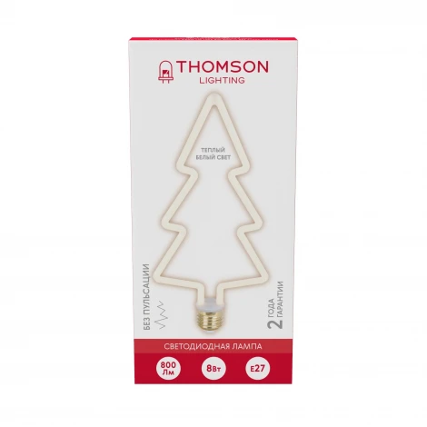 Лампочка светодиодная филаментная белая трубка E27 8W Thomson Deco Fir Tree TH-B2406