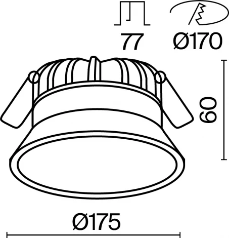 Встраиваемый светильник 24W Maytoni Okno DL055-24W3-4-6K-W (LED, 220V, круглые, IP44)