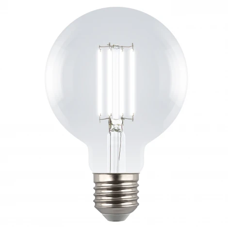 Лампа светодиодная, форма "шар", прозрачная, белый свет 4000K Uniel Яркая A++ LED-G95-5W/4000K/E27/CL GLY01TR