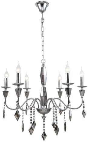 Подвесная люстра Grace 1053/09/06P (220V, хрусталь, подвески, на цепи, подсвечник, свеча, кольцо)