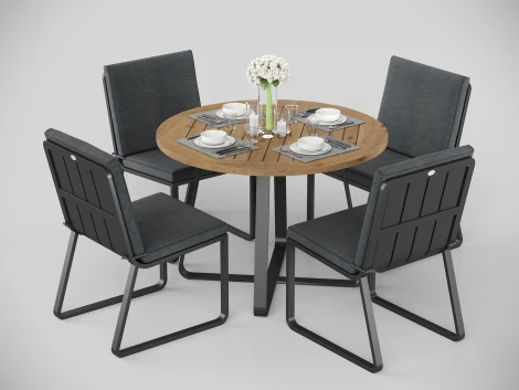 Комплект садовой мебели Patio Primavera 100 серая, алюминий/тик Gardenini DPPRM.010810.C2