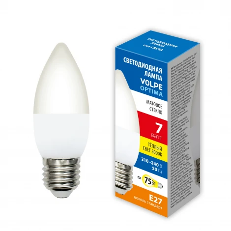 Лампочка светодиодная Volpe LED-C37-SLS LED-C37-7W/3000K/E27/FR/SLS