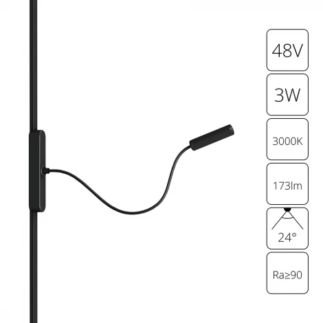 Магнитный трековый светильник на гибкой ножке 48V 3W Arte Lamp Rapid A1162PL-1BK (LED)
