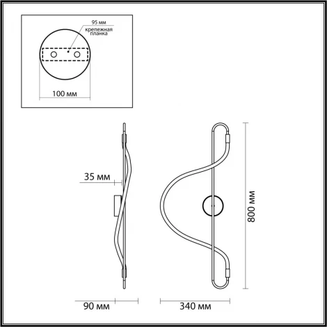 Бра с гибким неоном Odeon Light Keys 4303/19WL (LED, 220V)