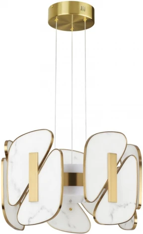 Подвесной светильник Odeon Light Chiara 6638/45L L-VISION металл/золотой/искусственный мрамор/акрил IP20 LED 45W 3000K 220V (на тросе)