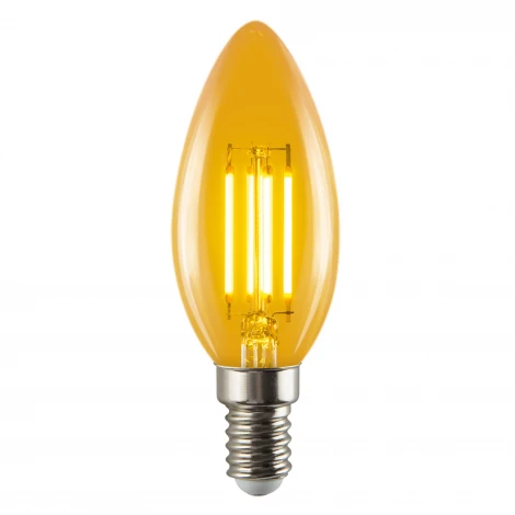 Лампочка светодиодная свеча желтая E14 5W Uniel LED-C35-5W/GOLDEN/E14 GLV21GO