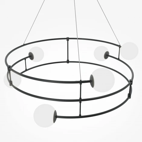Подвесная люстра Maytoni Balance MOD317PL-06B (220V, на тросе, шарики, кольцо)