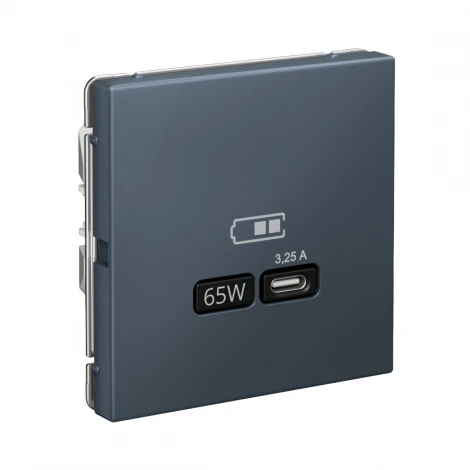 Розетка с быстрой зарядкой USB Type-C 65Вт (грифель) Systeme Electric GAL000727