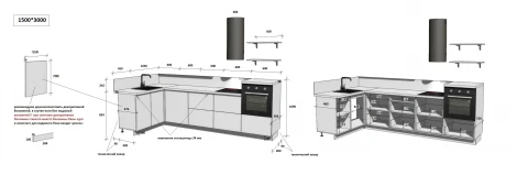 КГ Угловой 1500х3000 (без пм) Эмаль, Олива Арника РМ в.3 Арника 00-00287787