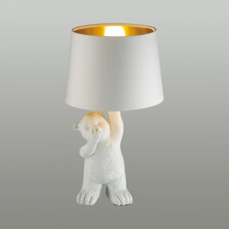 Настольная лампа Lumion Bear 5663/1T белый E14 40W 220V (выключатель, животные)