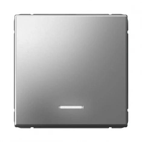 Выключатель одноклавишный с подсветкой (сталь) Systeme Electric GAL000916