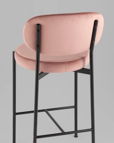 Стул полубарный Бриф VD велюр пыльно-розовый Stool Group УТ000042503